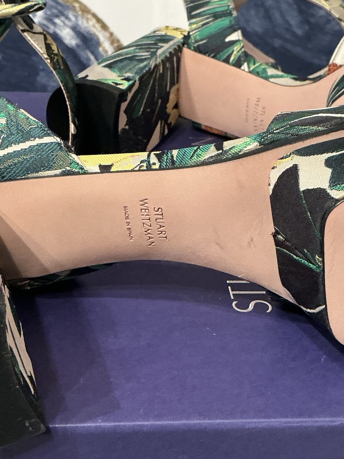 Stuart Weitzman Tropical Platform Sandal Heels 7 NWB