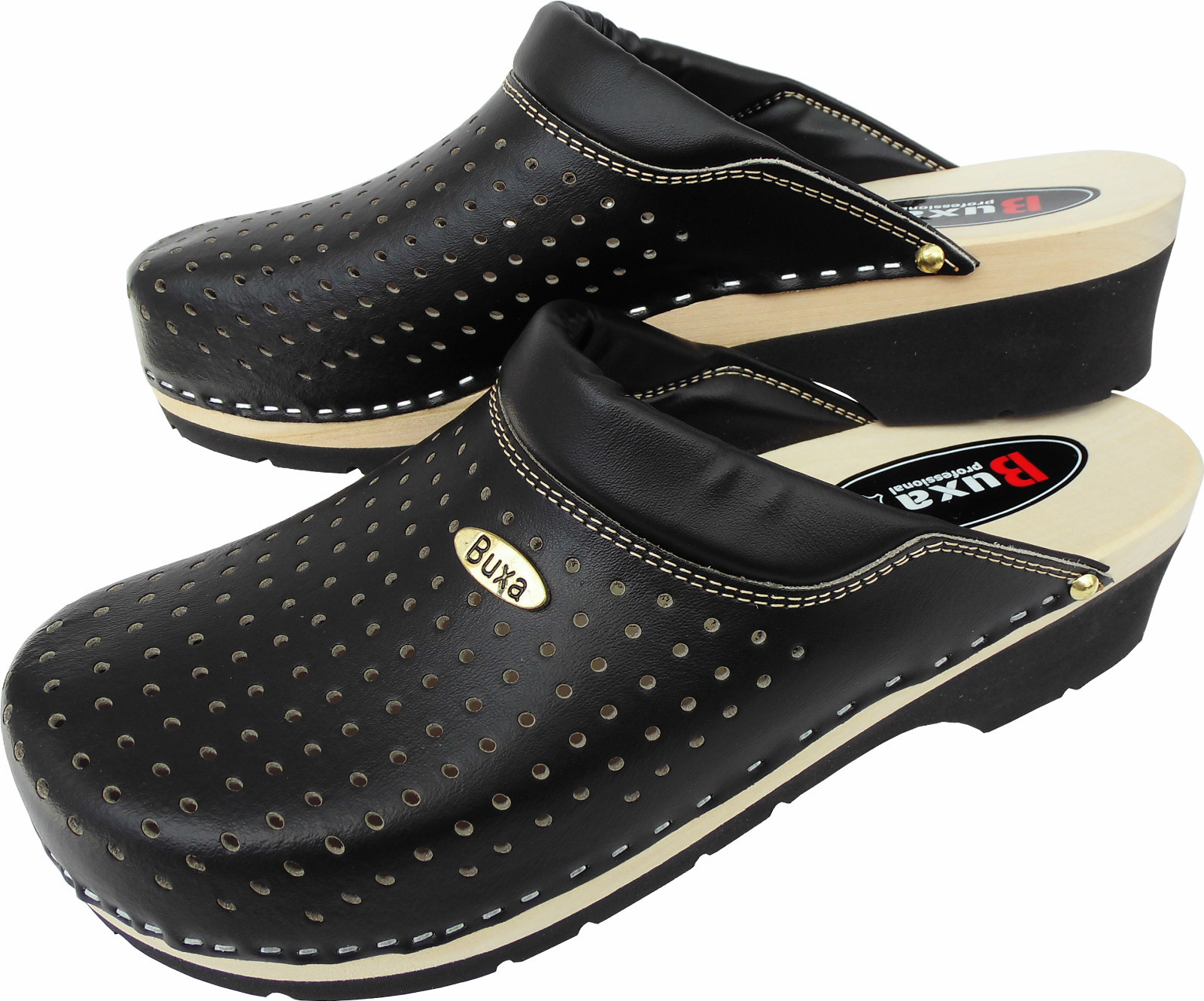 Sweden wooden clogs mules size 41 **black** genuine leather