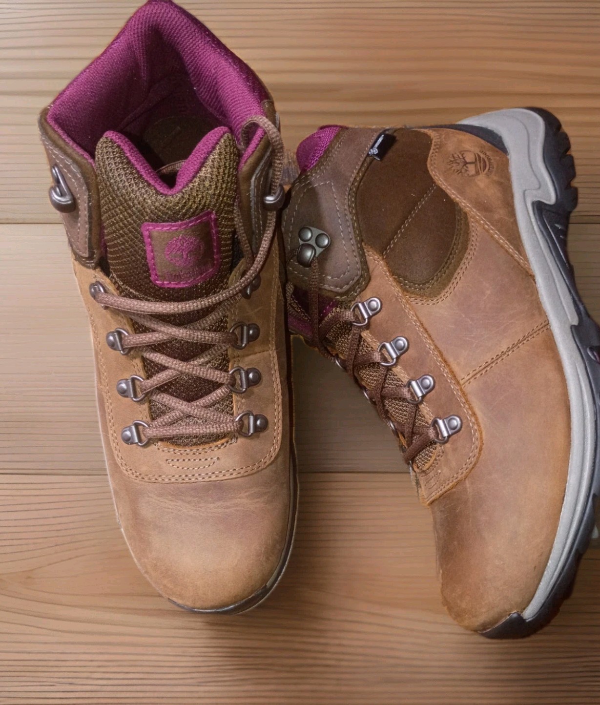 Womens Timberland Mt Maddsen Waterproof Mid Hiker Full Grain Leather Sz 9.5