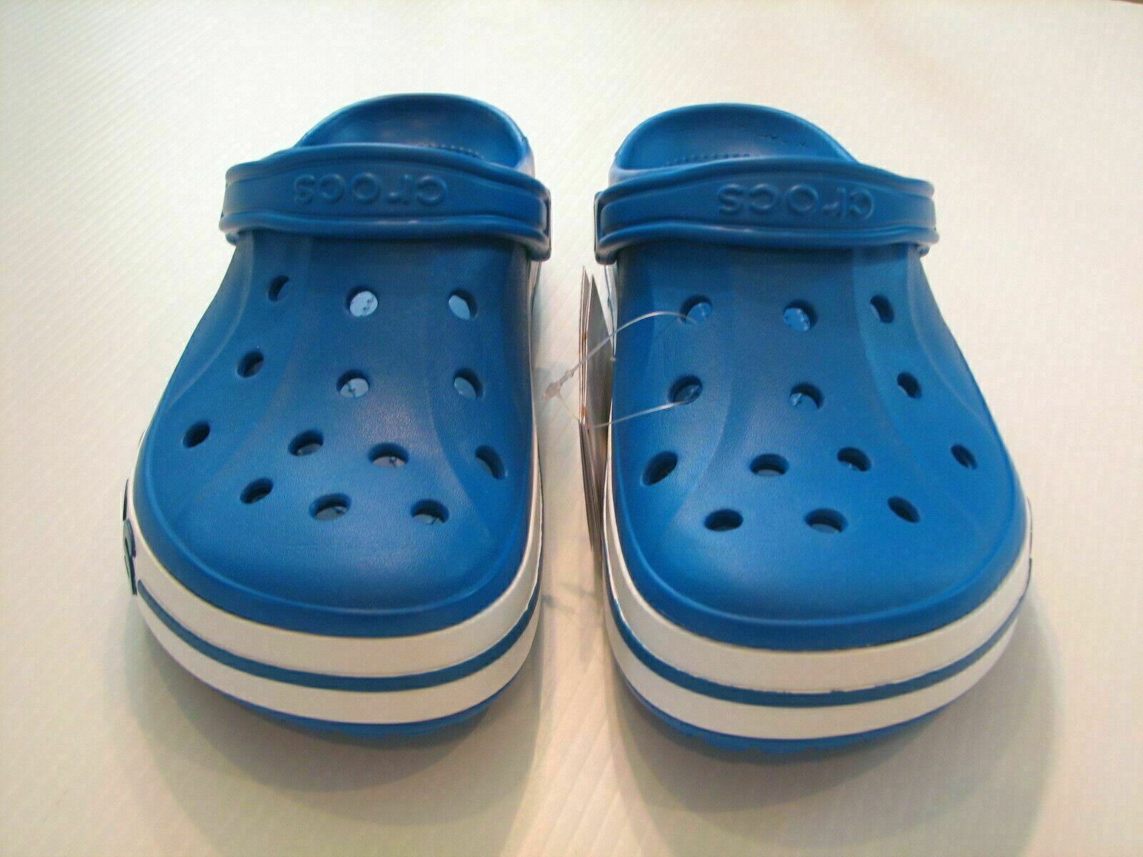 Crocs Croc Baya Band Blue Slip On Clogs Men’s 9 Women’s 11 Iconic Comfort Shoes