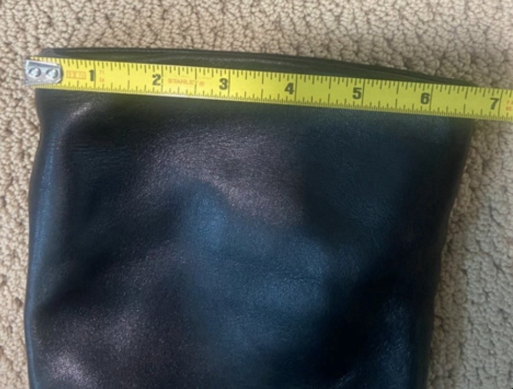 Stuart Weitzman Crushable Black Leather Knee High Pull-On Stretch Boots 8M