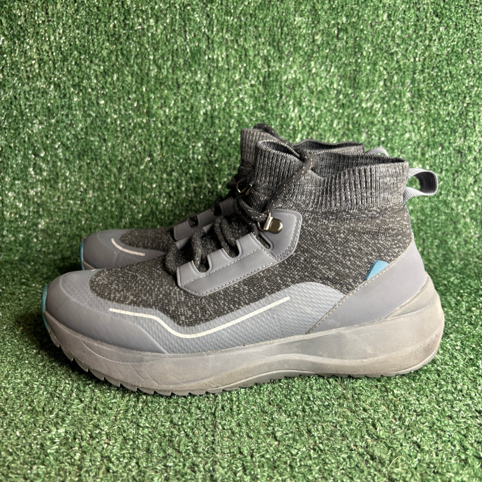 Vessi Cloudburst Waterproof Breathable Knit High Top Sneakers Grey Womens Size 9
