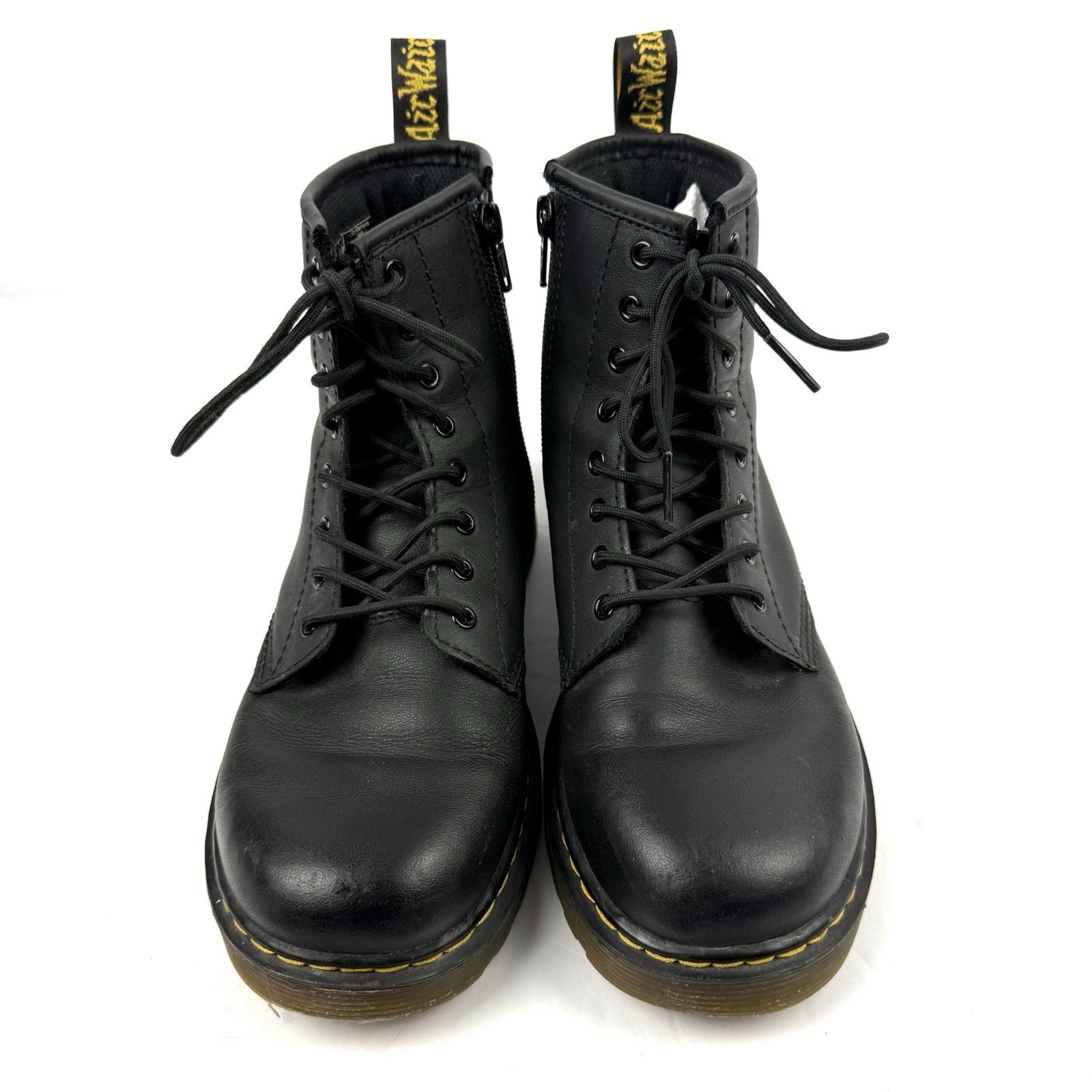 Doc Martens Combat Boots 36 Womens Black Leather Lace Up 8 Eyelet Bootie