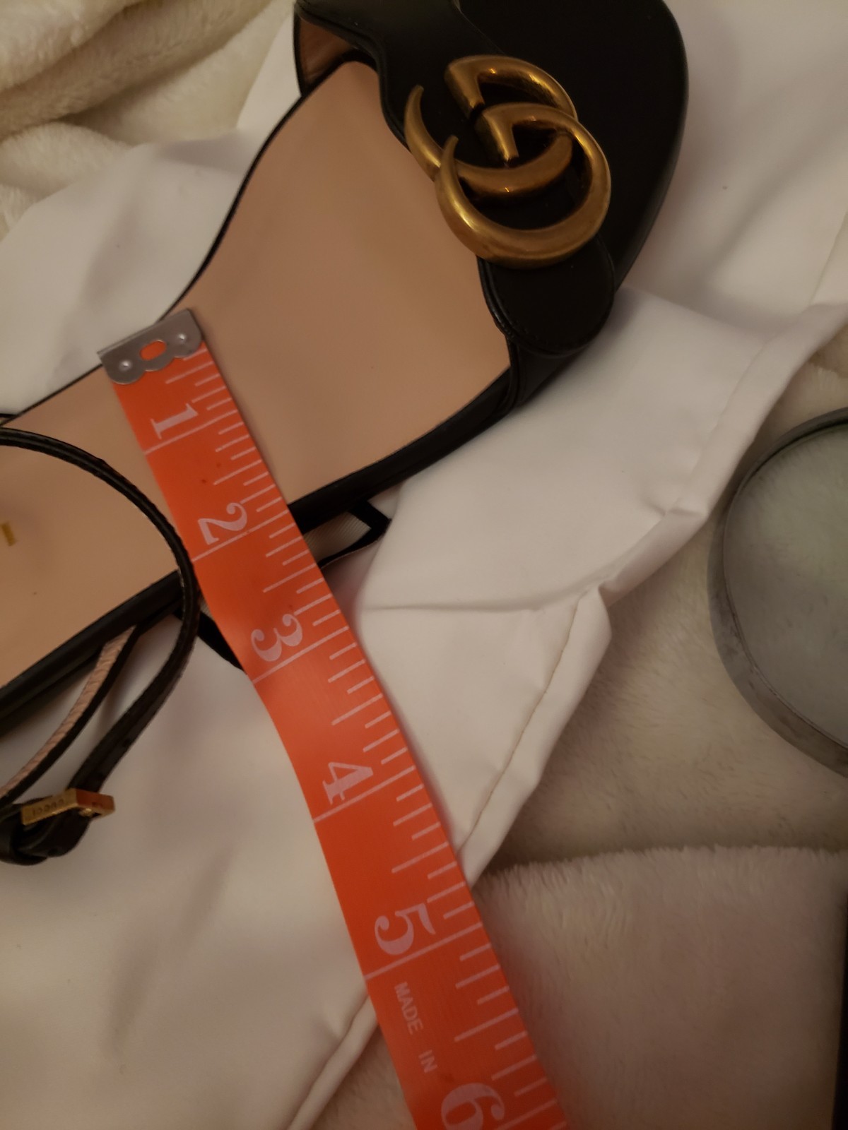 Gucci GG Marmont Flat sandals 36+ Calf Skin Leather My own $630 New Price Drop