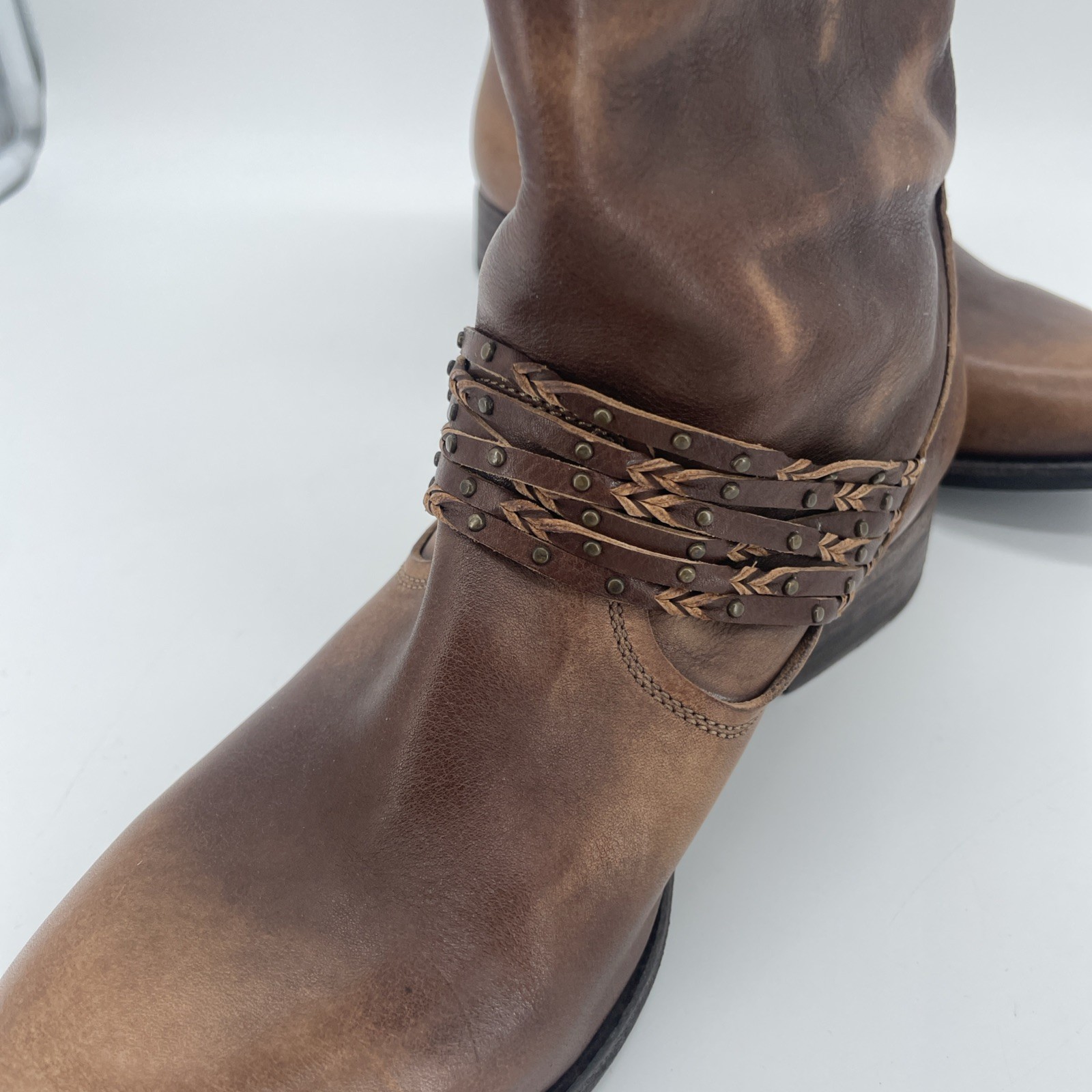 N.D.C. Made By Hand Boots Womens 39 / 8 Brown Leather Ankle Booties Low Heel
