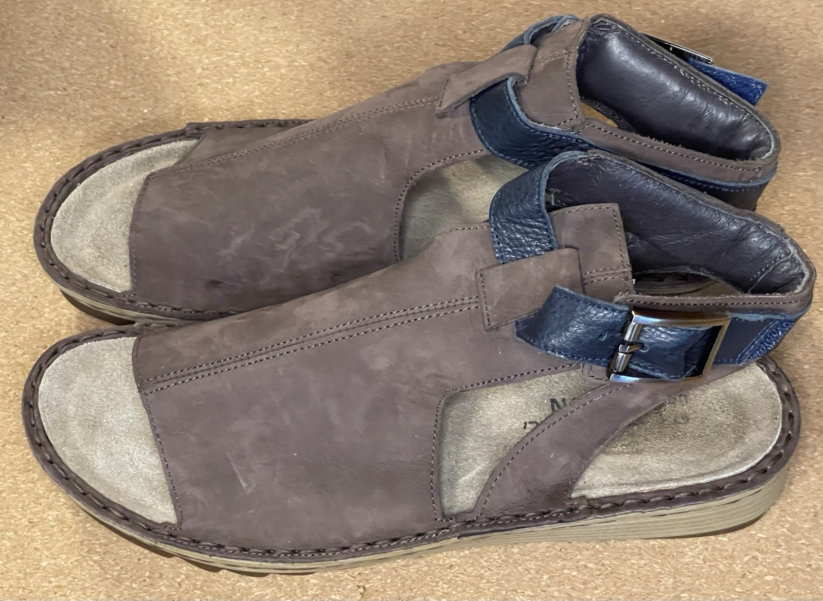 NAOT Verbena Brown Nubuck Latte Sandals Women’s EU 40 US 9 Comfort Slingback NEW