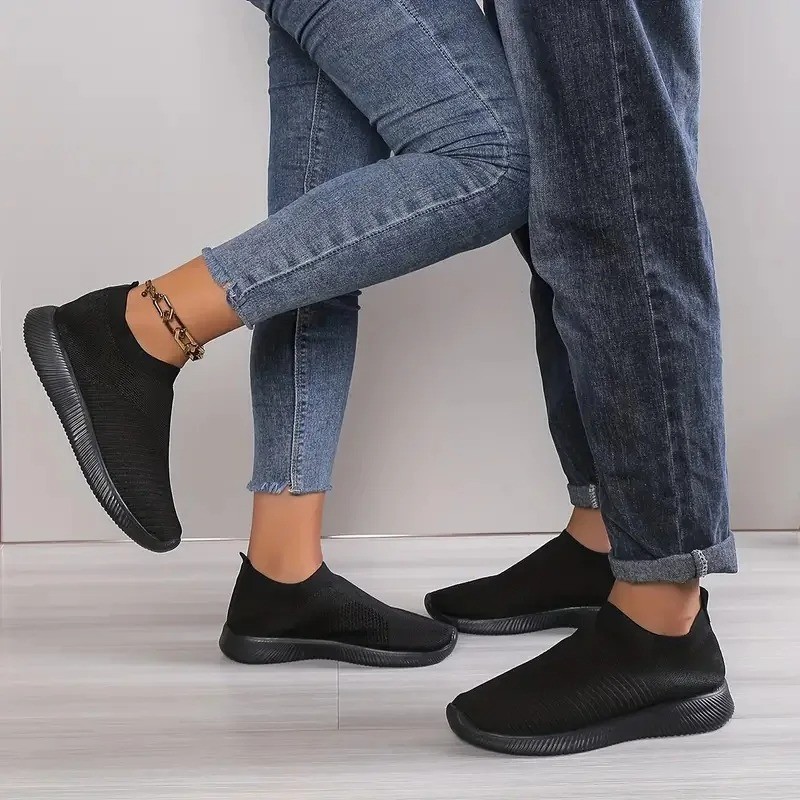 Women Slip On Walking Shoes Breathable Mesh Sneakers Lightweight Comfort