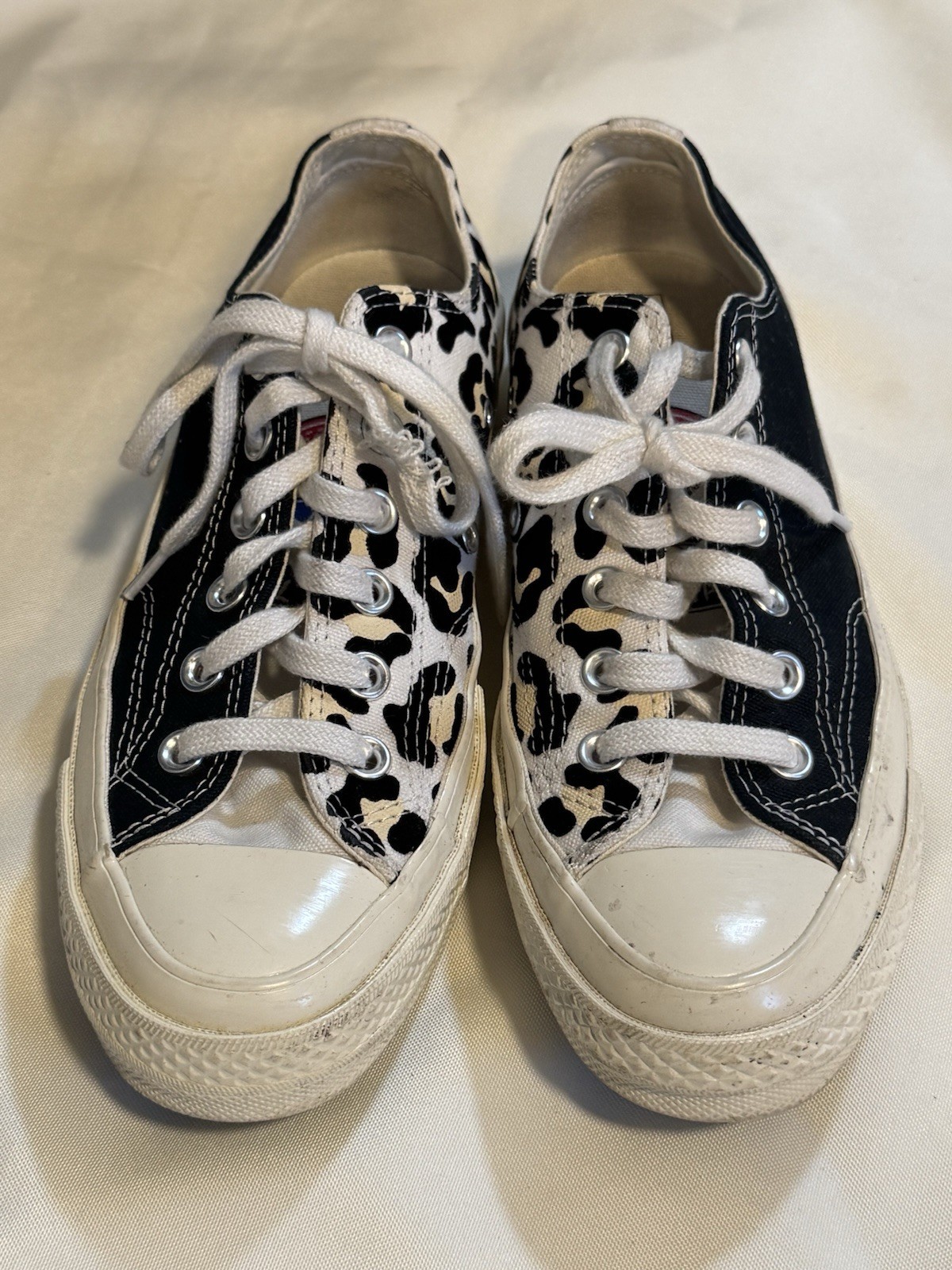 Converse Cow Print Sneakers Y2K Street Style Low Top