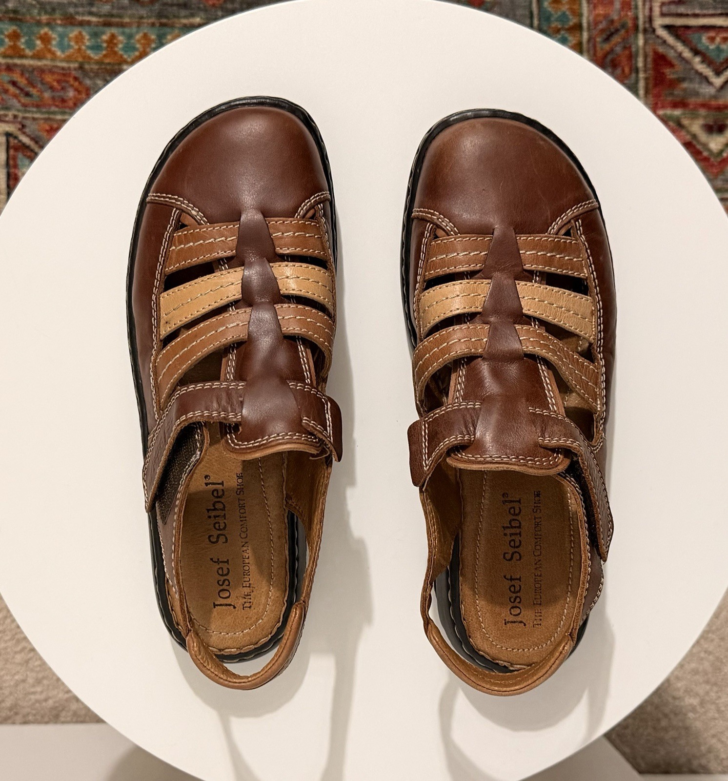 Josef Seibel Women’s Dana Multi-toned Brown Leather Shoes, Size 37