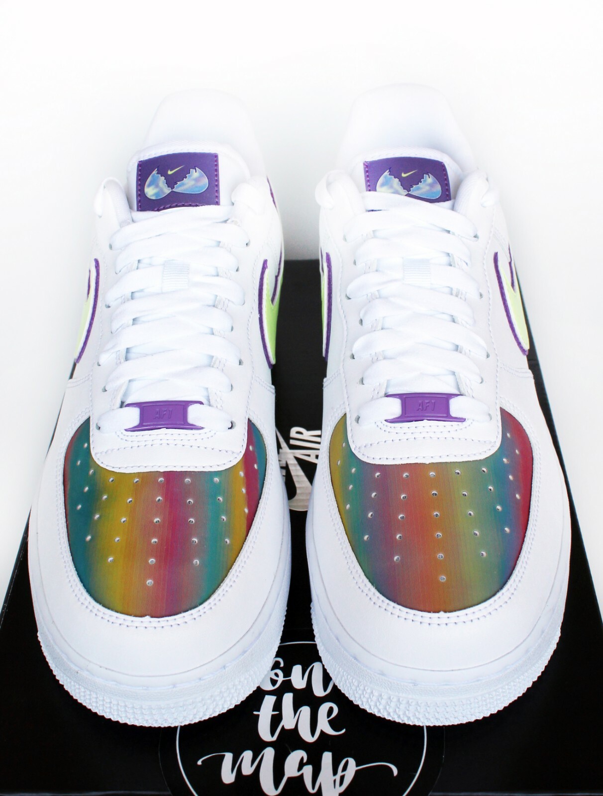 Nike Air Force 1 Easter 2020 AF1 Rainbow White UK 2 3 5 6 7 8 US CW0367-100 New