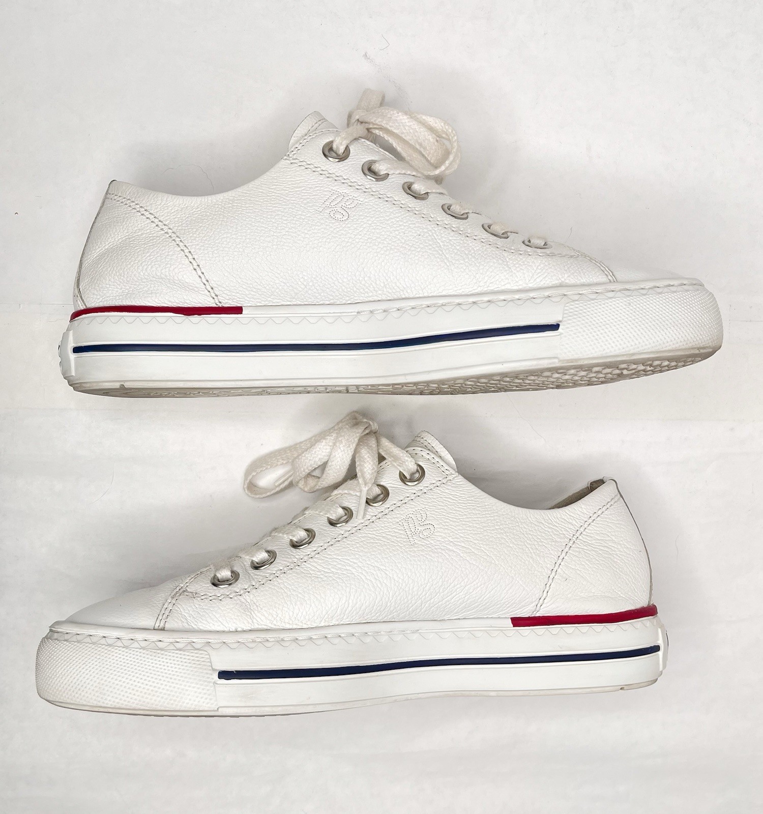 【EUC!】Paul Green ✤ Carly Sneakers White Pebble Leather US W 8.5 🇦🇹Austria Made
