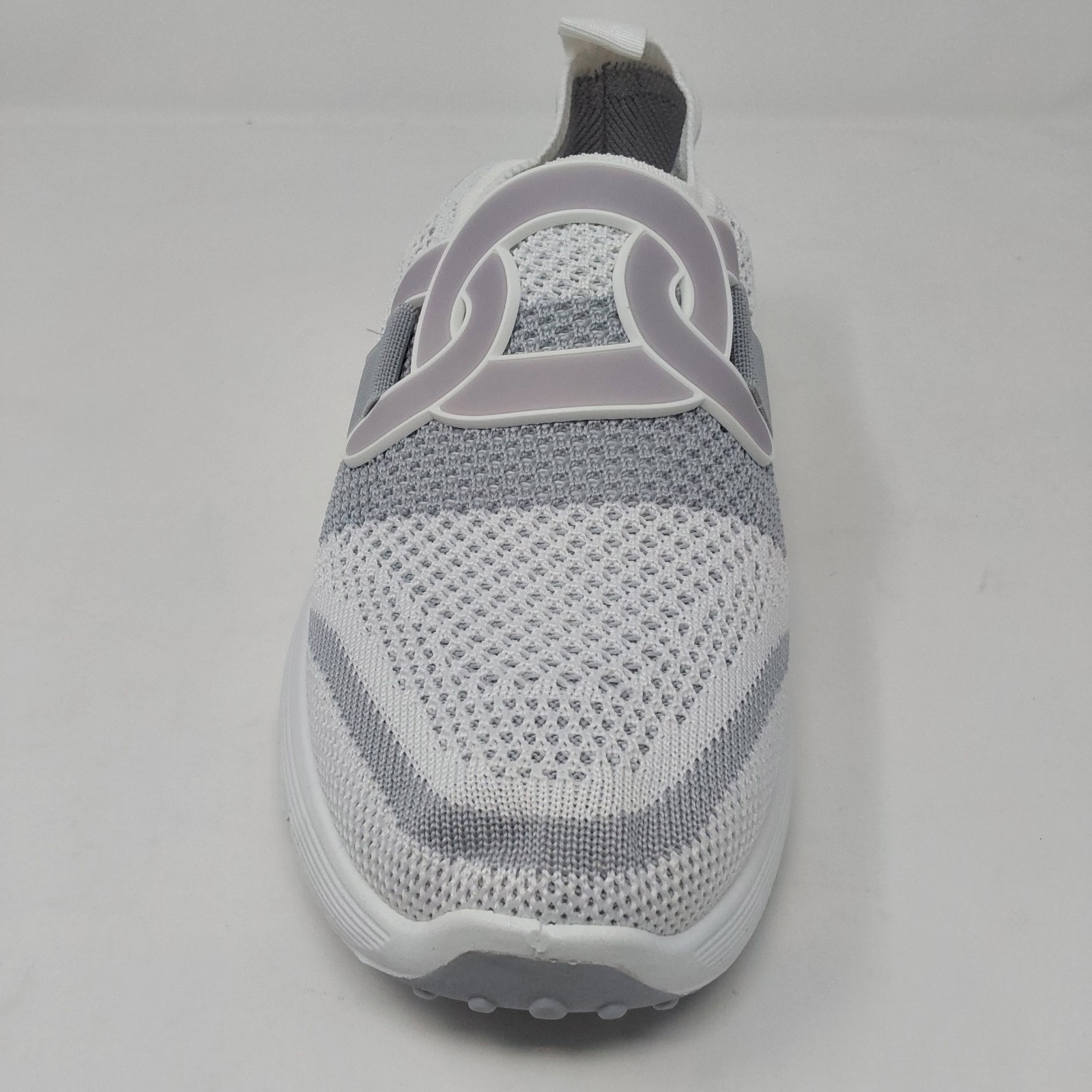 Womens White Gray Knit Slip On Sneakers Chain Accent Shoes EU 37 US 6.5