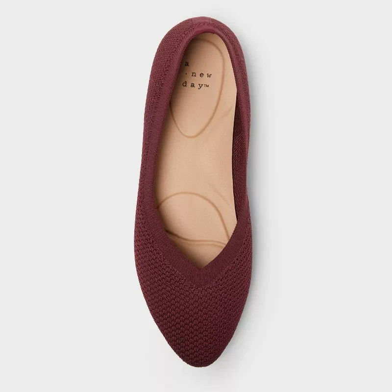 Women’s Claire Knit Washable Flats – A New Day Burgundy size’s 6,7, 8,8 1/2 nwt