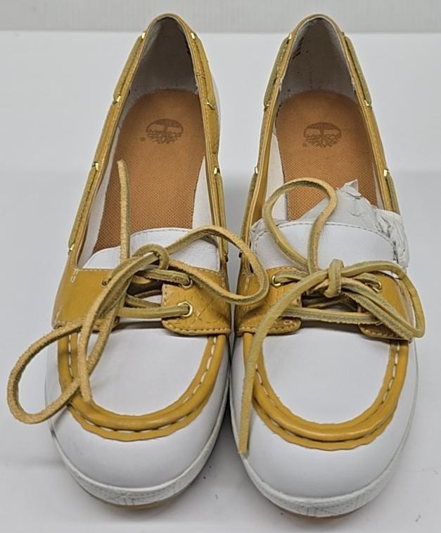 Timberland Skipher Mule Leather Wedge Platform Heel Loafer Shoes Women’s Sze 7