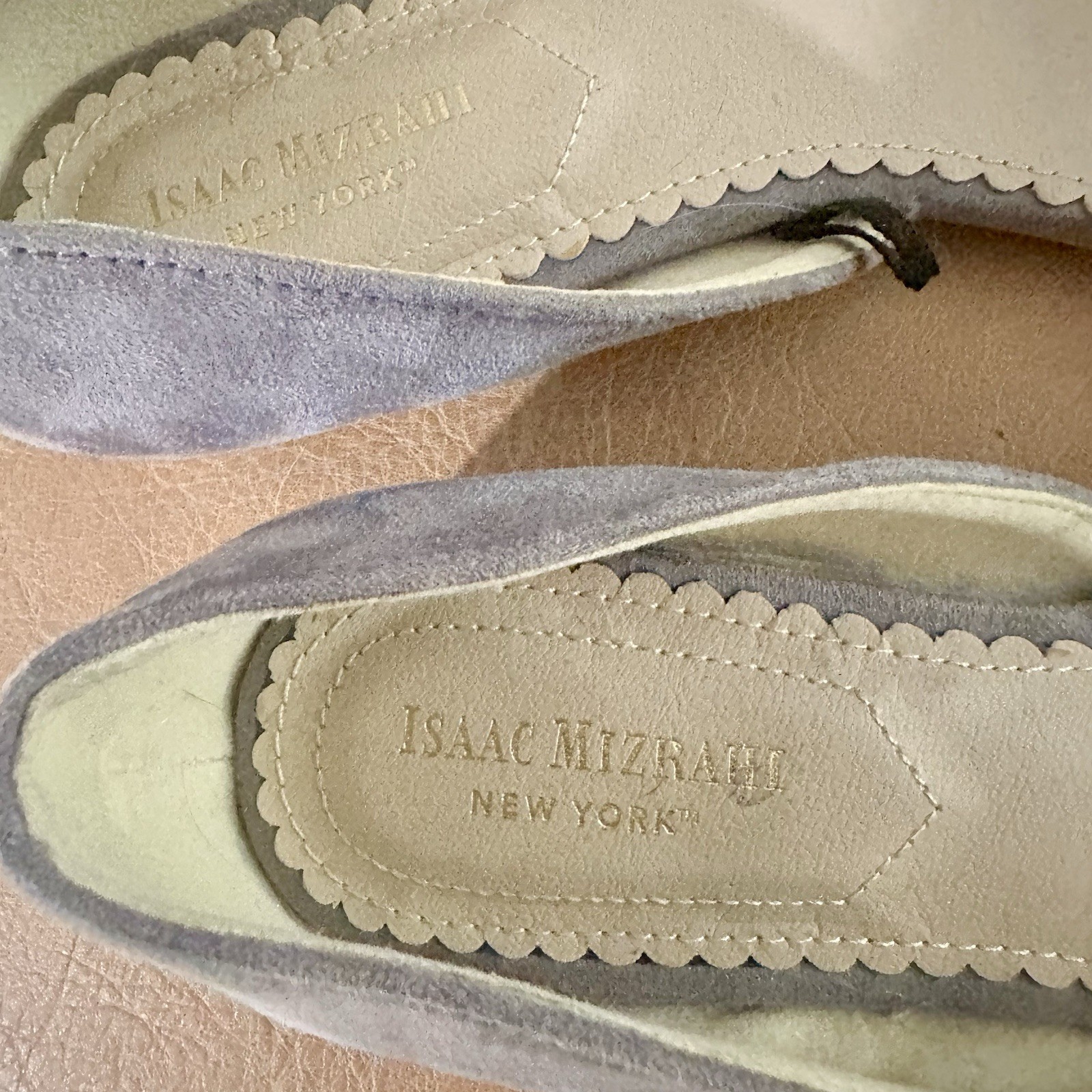 Isaac Mizrahi New York Women’s Gray Suede Slip-On D’Orsay Pointed Toe Flats