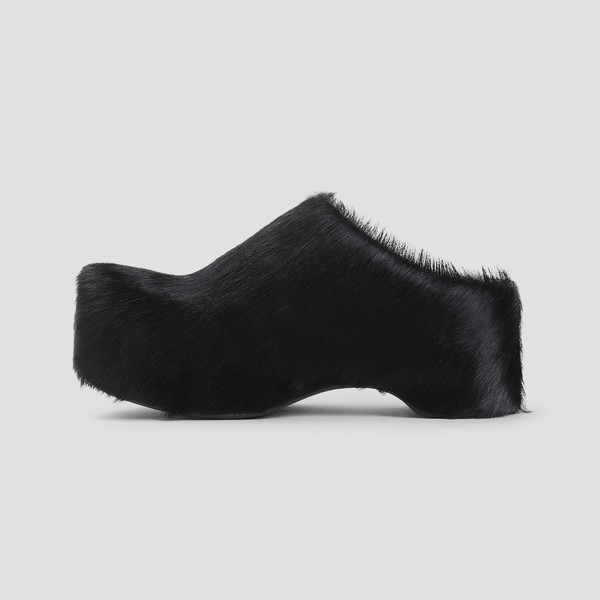 Marni Women’s Black Italian Calf Hair Sabot Slip-On Platform Mule Clog Sz 40