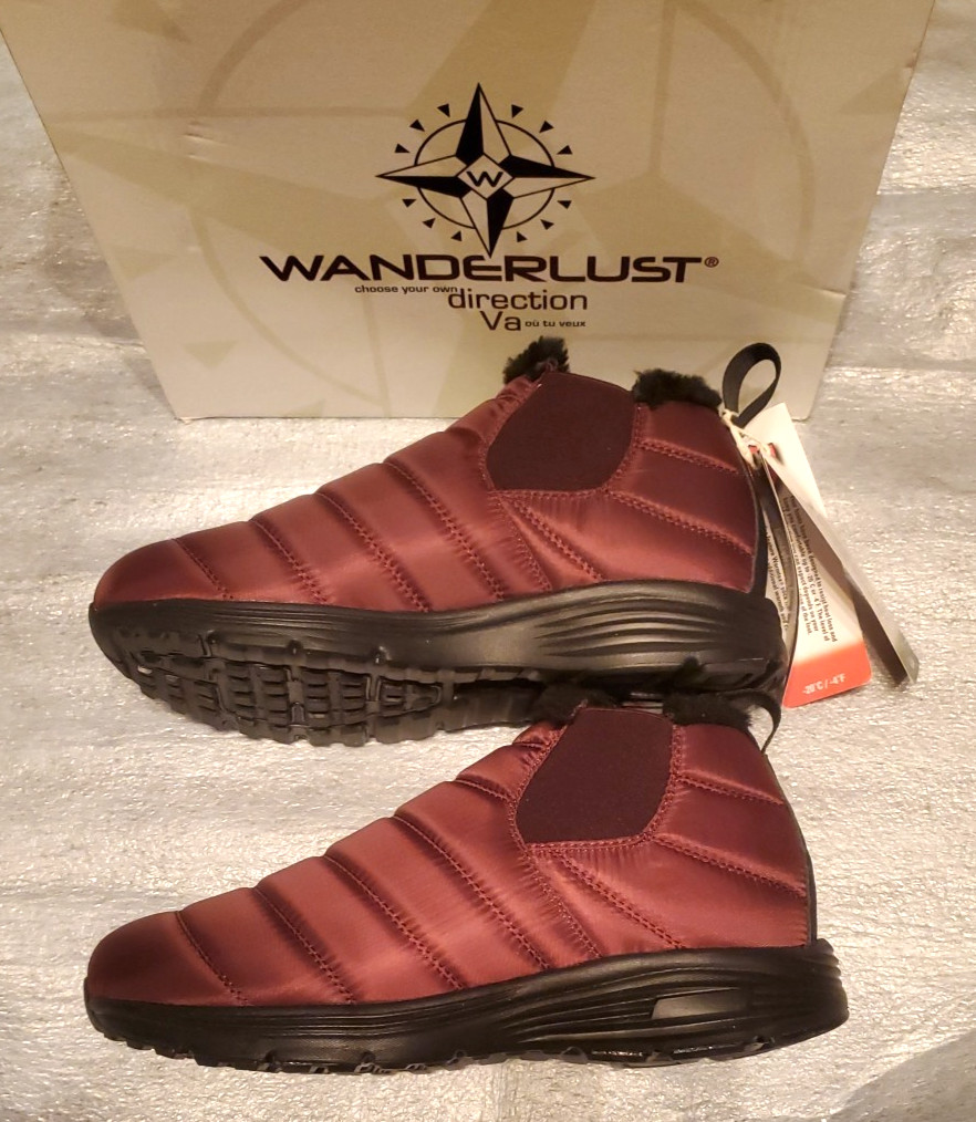 WANDERLUST SZ 8.5 W BOOTS «FEATHER» Wine, Waterproof, Resist Heat Loss to-4F