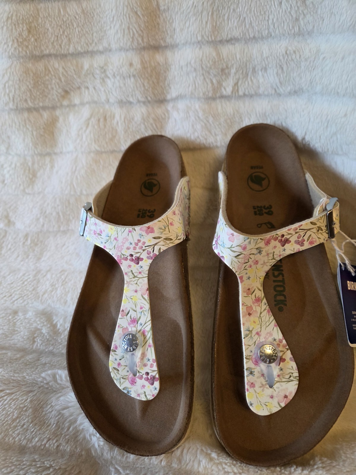 Birkenstock Floral Print Thong Sandals Womens EU39 US 8