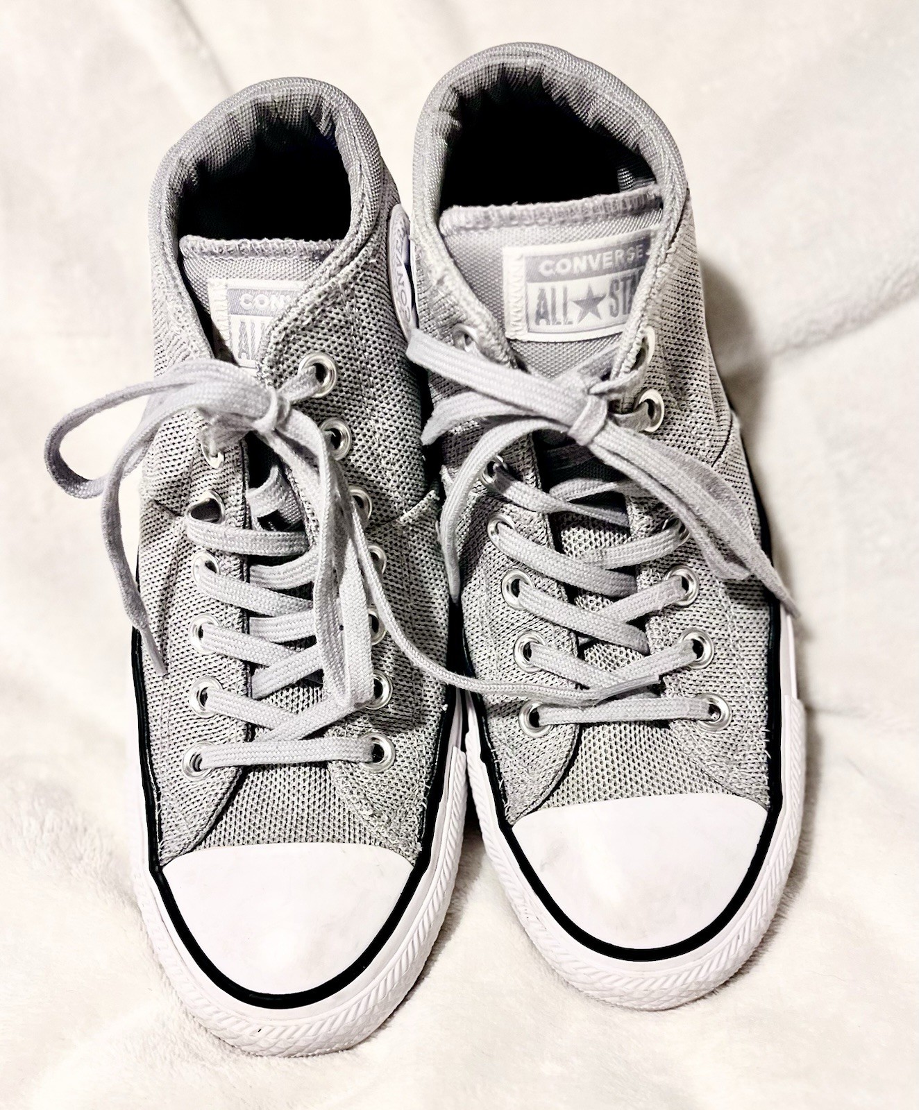 CONVERSE Chuck Taylor All Star Madison Mid High Top/Gray & White Sneakers Size 7
