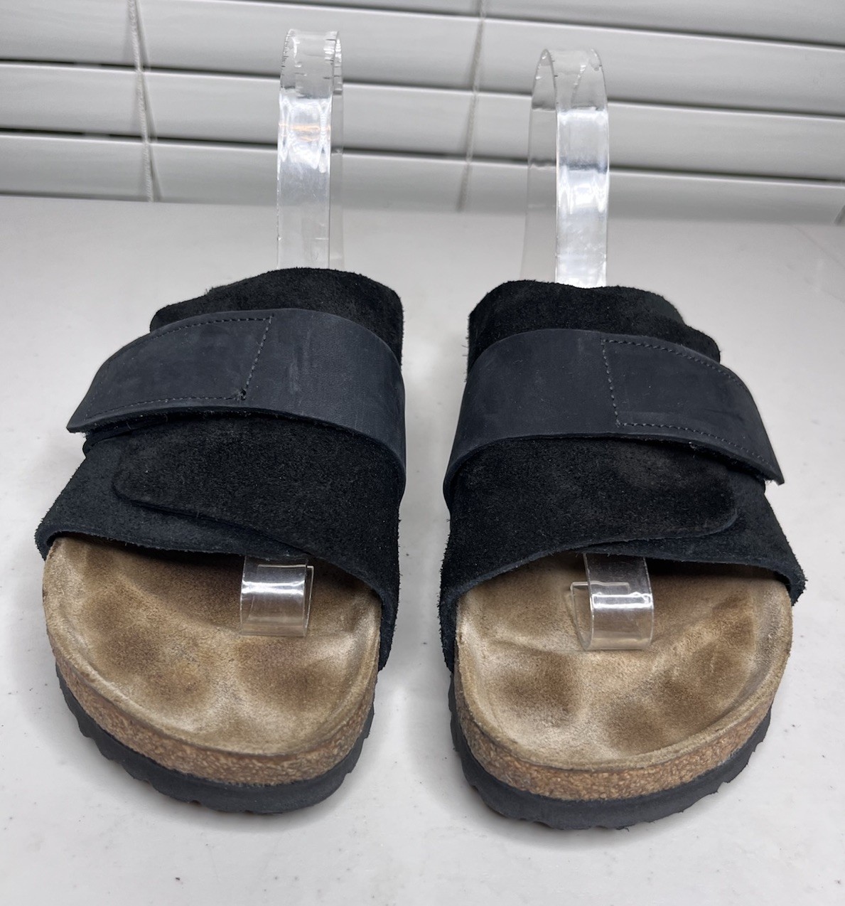 Birkenstock Kyoto Nubuck-Suede Leather Slide-On Sandals Sz 38