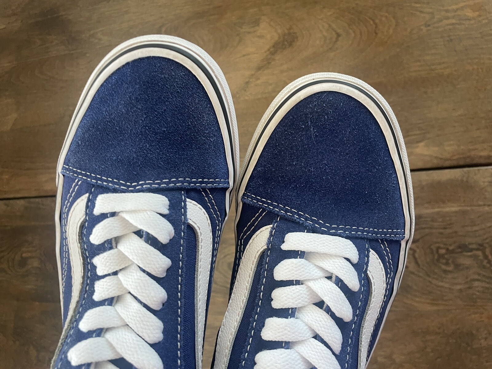 VANS Old Skool Suede Low Top Shoes Sneakers Blue White Women’s Size 5 Men 3.5