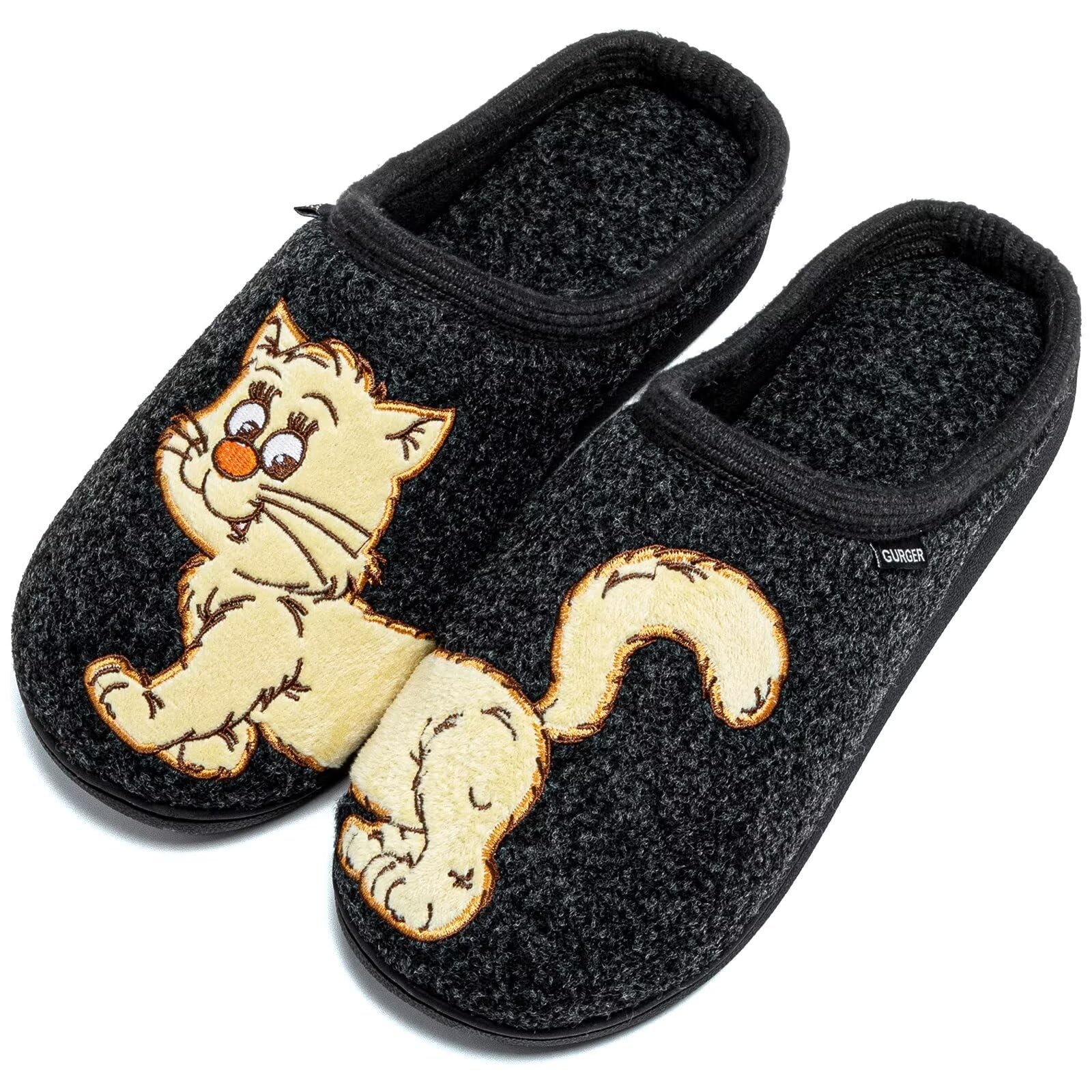 JEBUKTXE Slippers for Women Men Winter Indoor 9-10 Women/8-8.5 Men, Black