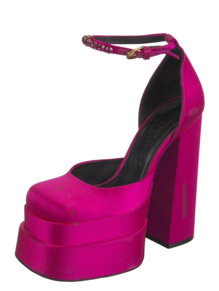 Versace Satin D’Orsay Pumps