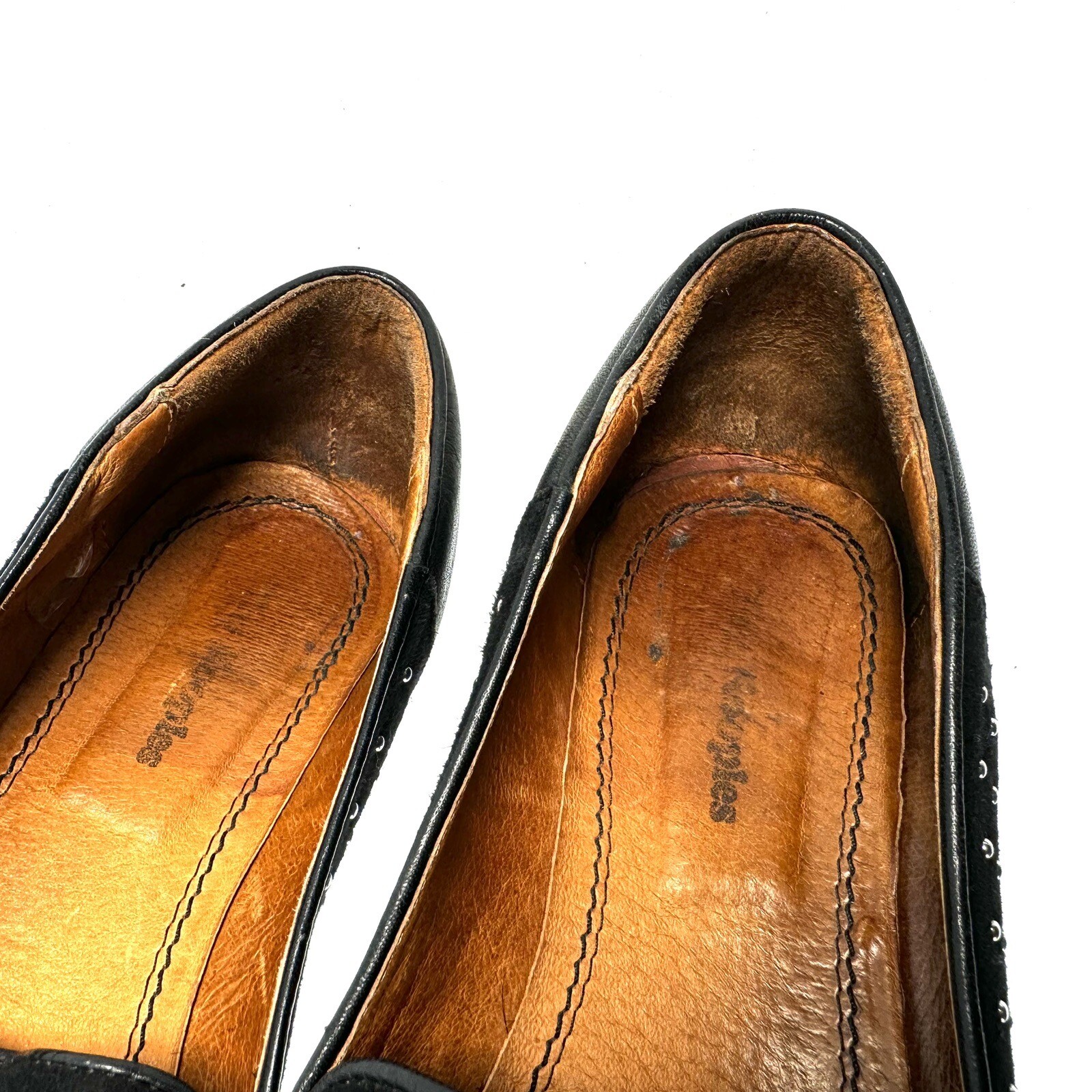 The Kooples Black Suede & Leather Studded Zipper Trim Detail Loafers Size EU 40