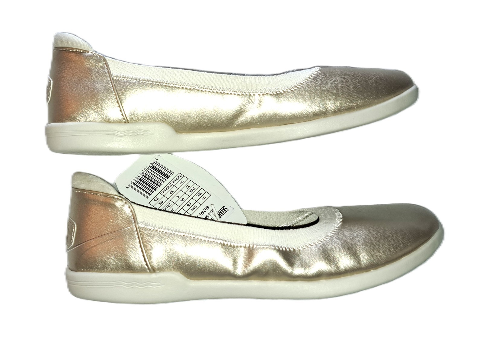 Womens HEY DUDE metallic gold flats 6 NWT shoes SAVANNAH SLIP 40740-797 ballet