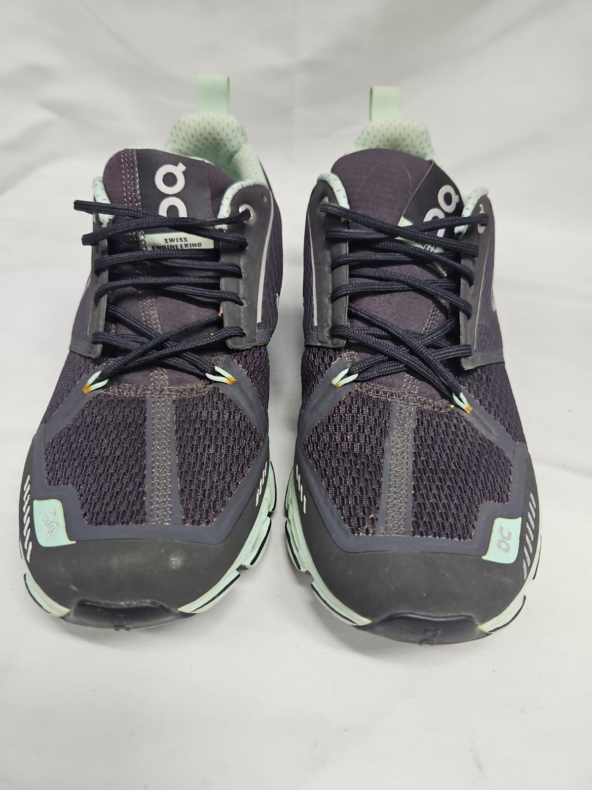 On Cloud Cloudflyer Womens Size 8.5 Black Blue Teal Running Shoes Cloudtec GUC