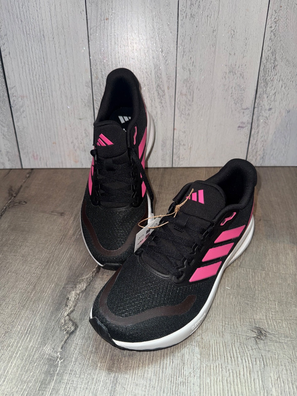 black with pink stripe adidas womens 5.5