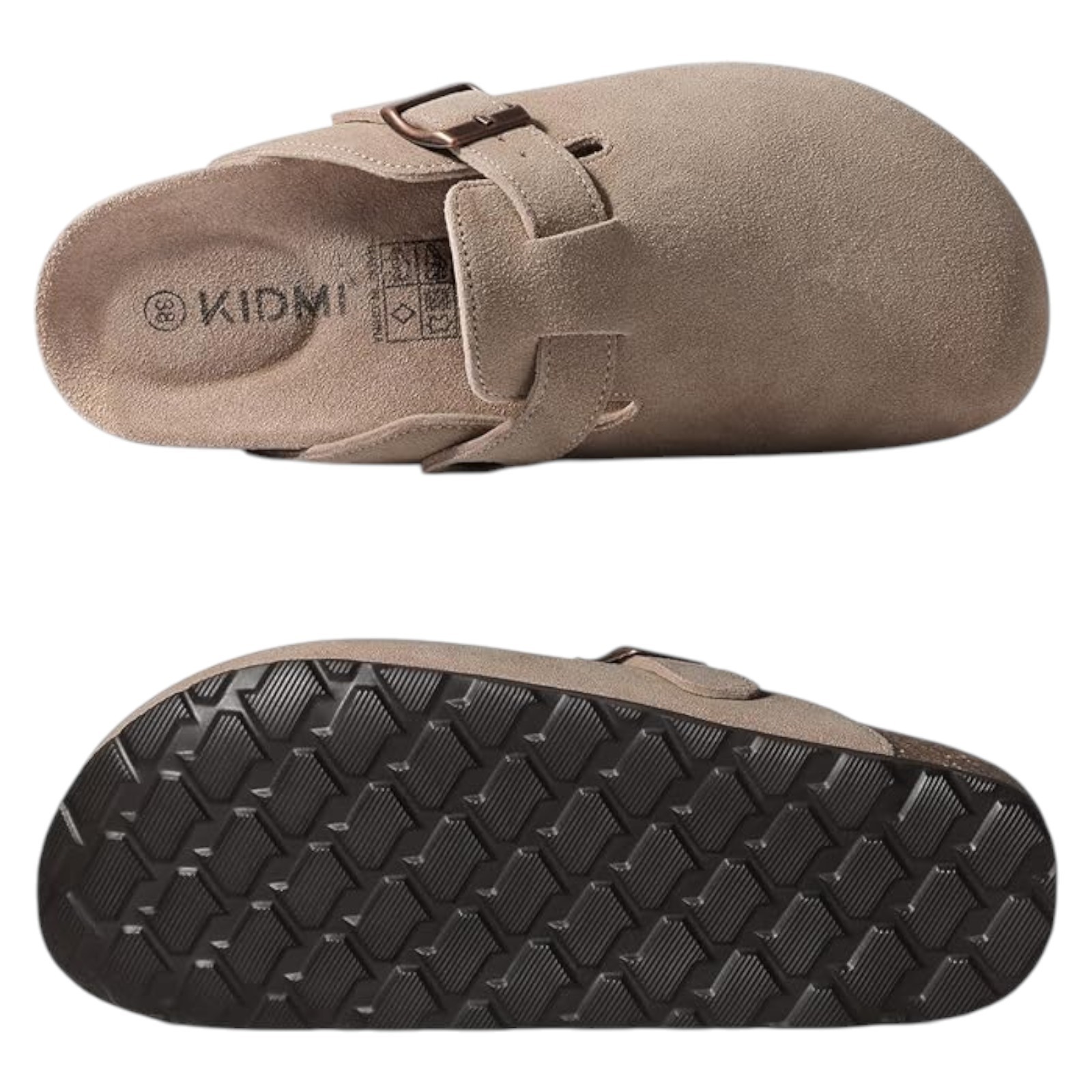 KIDMI Women’s Suede Clogs Leather Mules Cork Footbed Sandals Potato Shoes | Sz10
