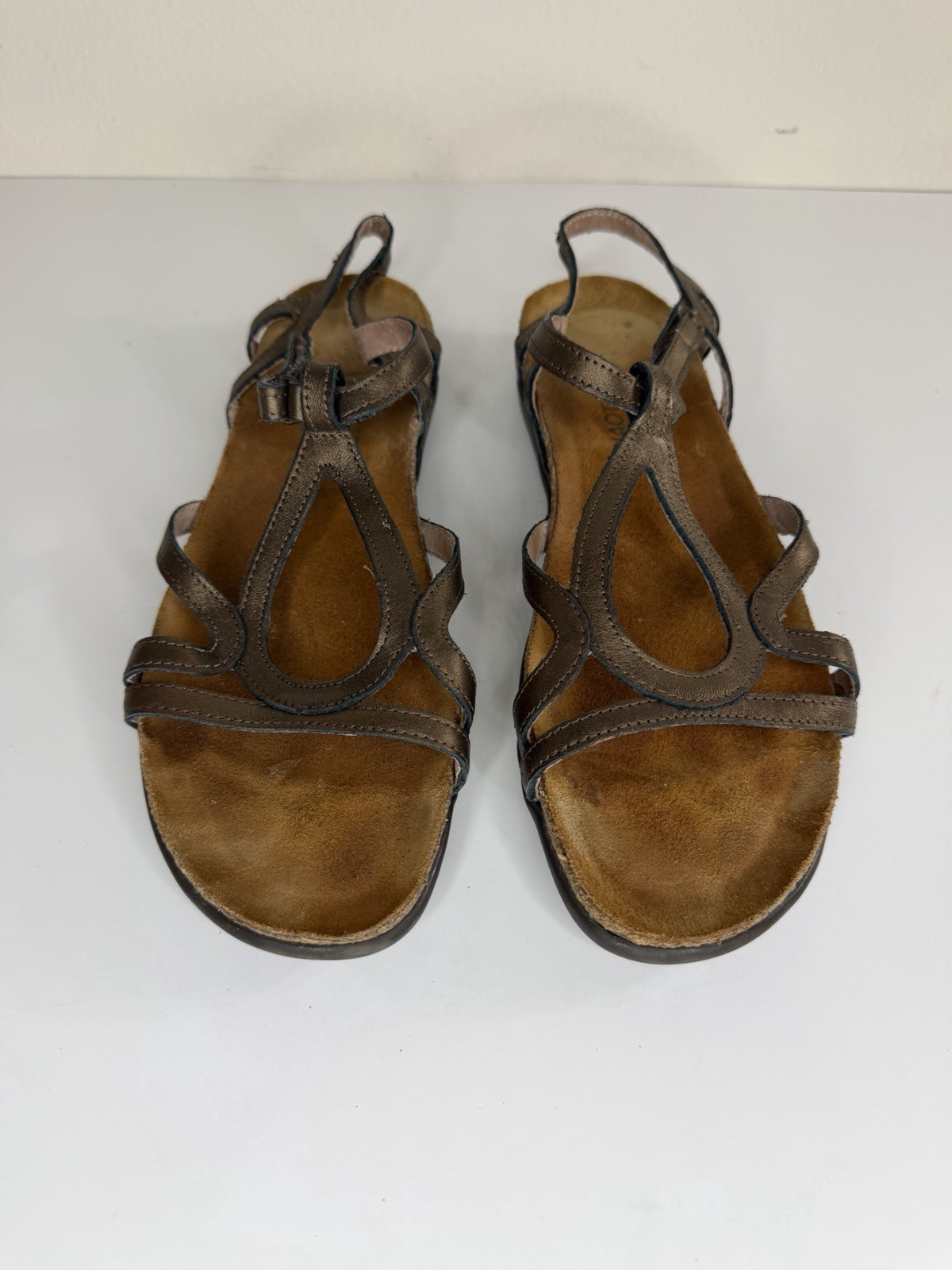 Naot Dorith Sandals 40 US 9 Brown Leather Teardrop Gladiator Elegant Ankle Strap