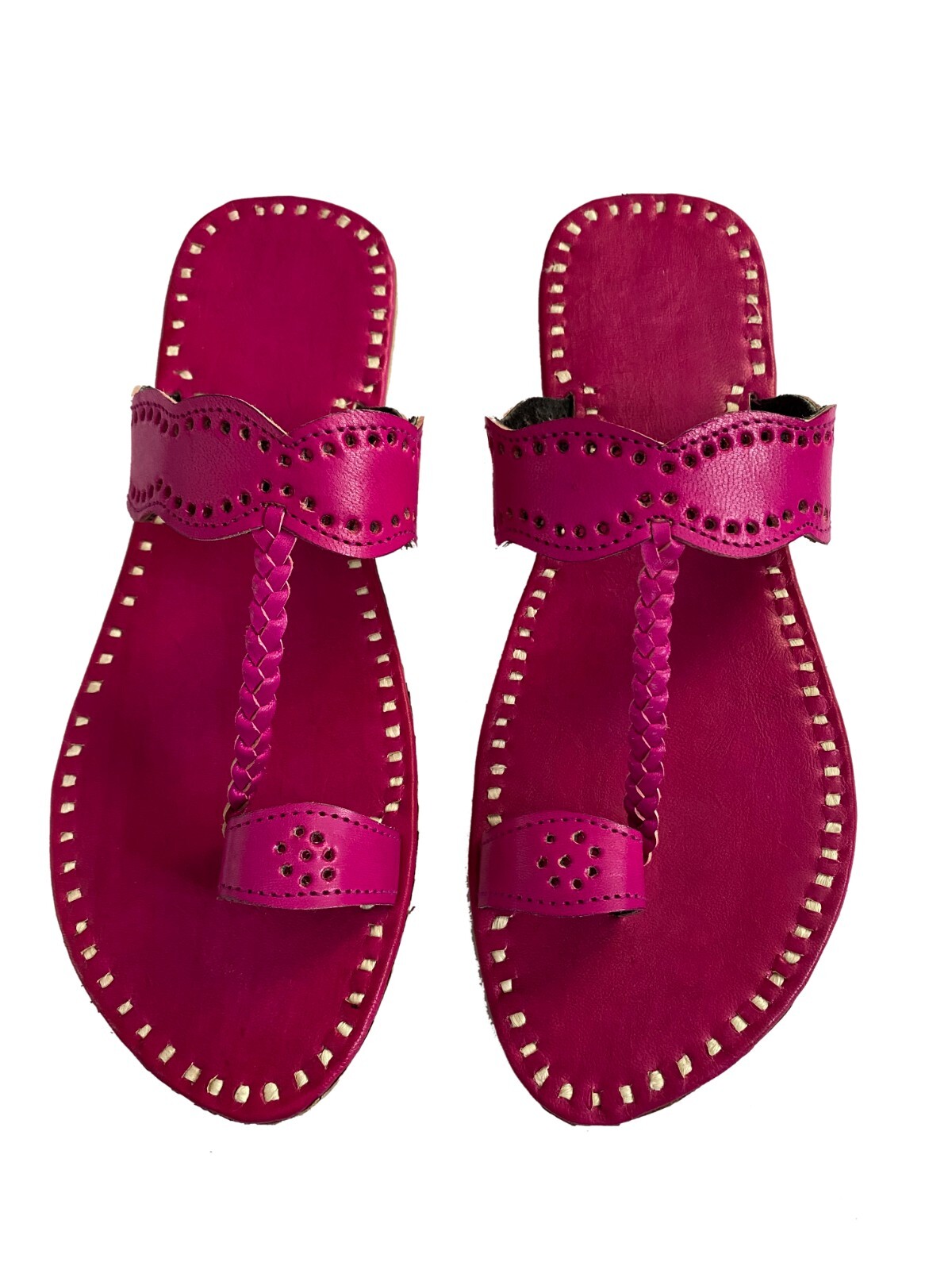 Womens Genuine Pink Leather Daily Wear Casual Dress Sandals Slippers Girls Shoe