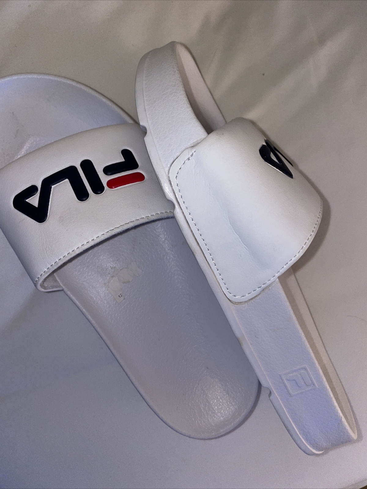 Fila DRIFTER WOMENS SLIDE WHITE/NAVY/RED Size 7 NEW