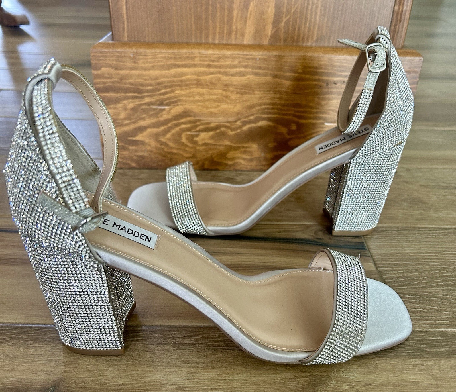 Steve Madden CARRSON RHINESTONES Silver Bright Women’s 12 Hoco Prom Party