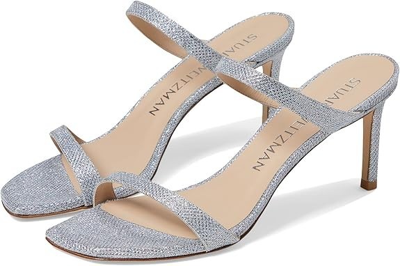 Stuart Weitzman Aleena 75 Silver Heels Sandals 8.5 M NEW IN BOX