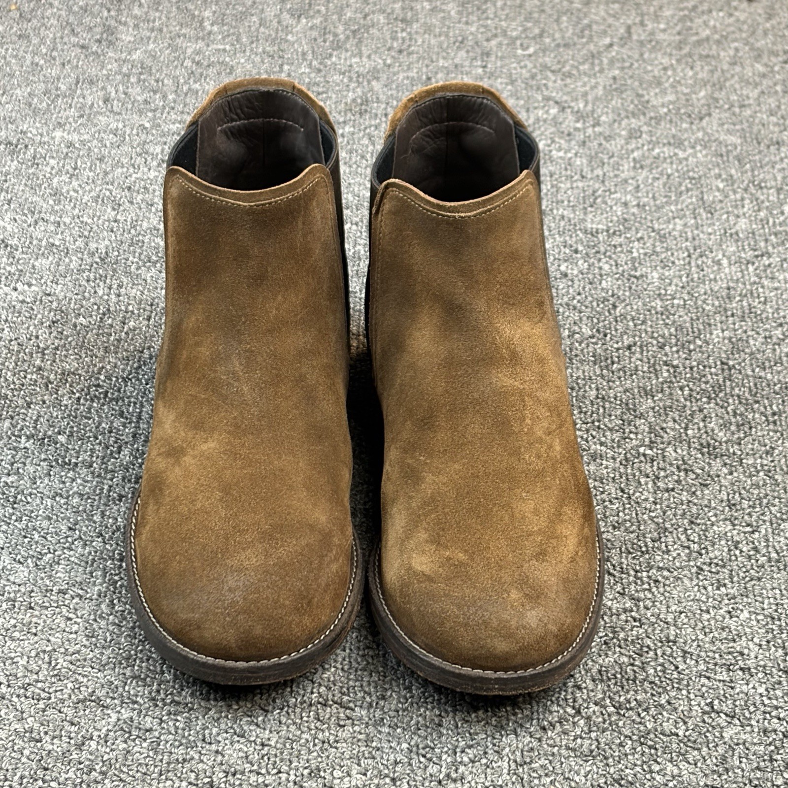 N.D.C. Made by Hand Womens Brown Suede Chelsea Boots Black Size EU 38 US 7