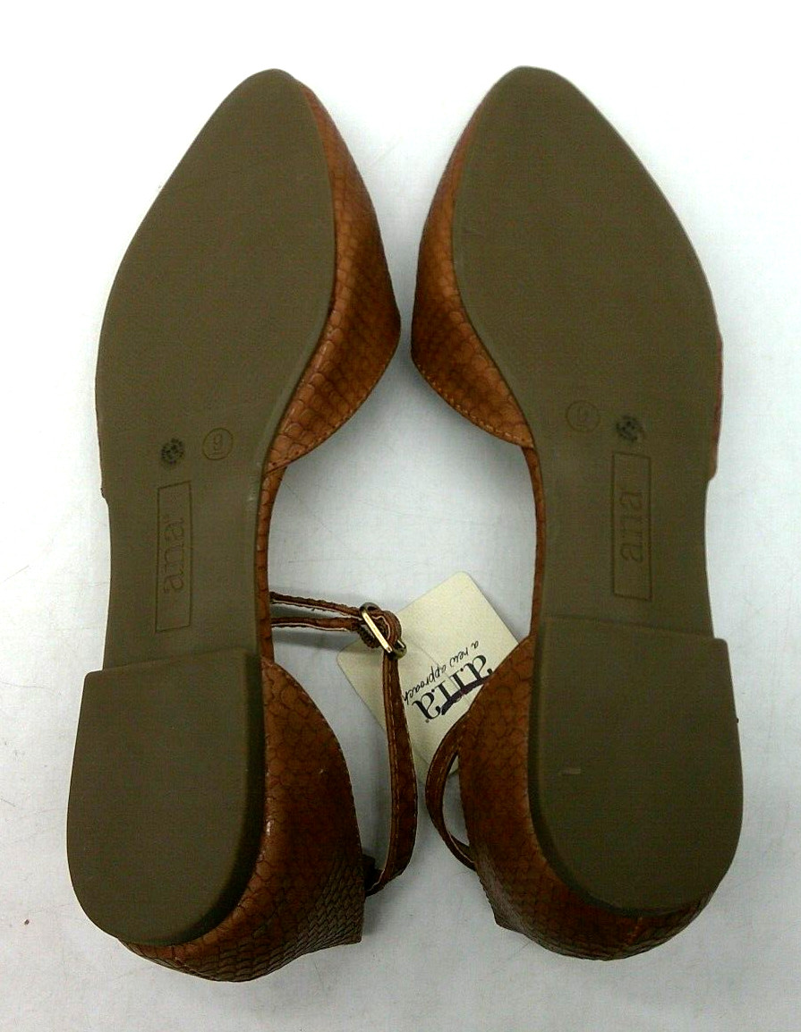 A.N.A. Brown Snake Embossed Synthetic Closed Toe Sandals Wmns Sz 9 M Ankle Strap