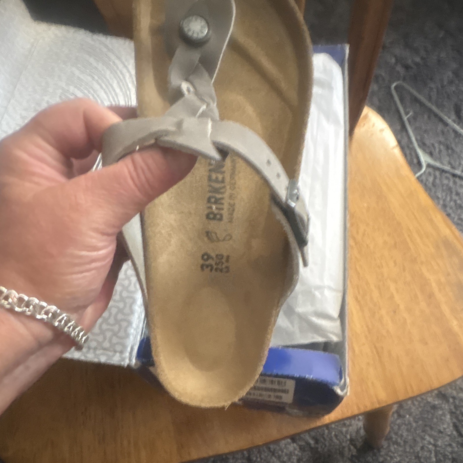 Birkenstock Gizeh Braided Gray Thong Sandals EU 39 US 8 Regular