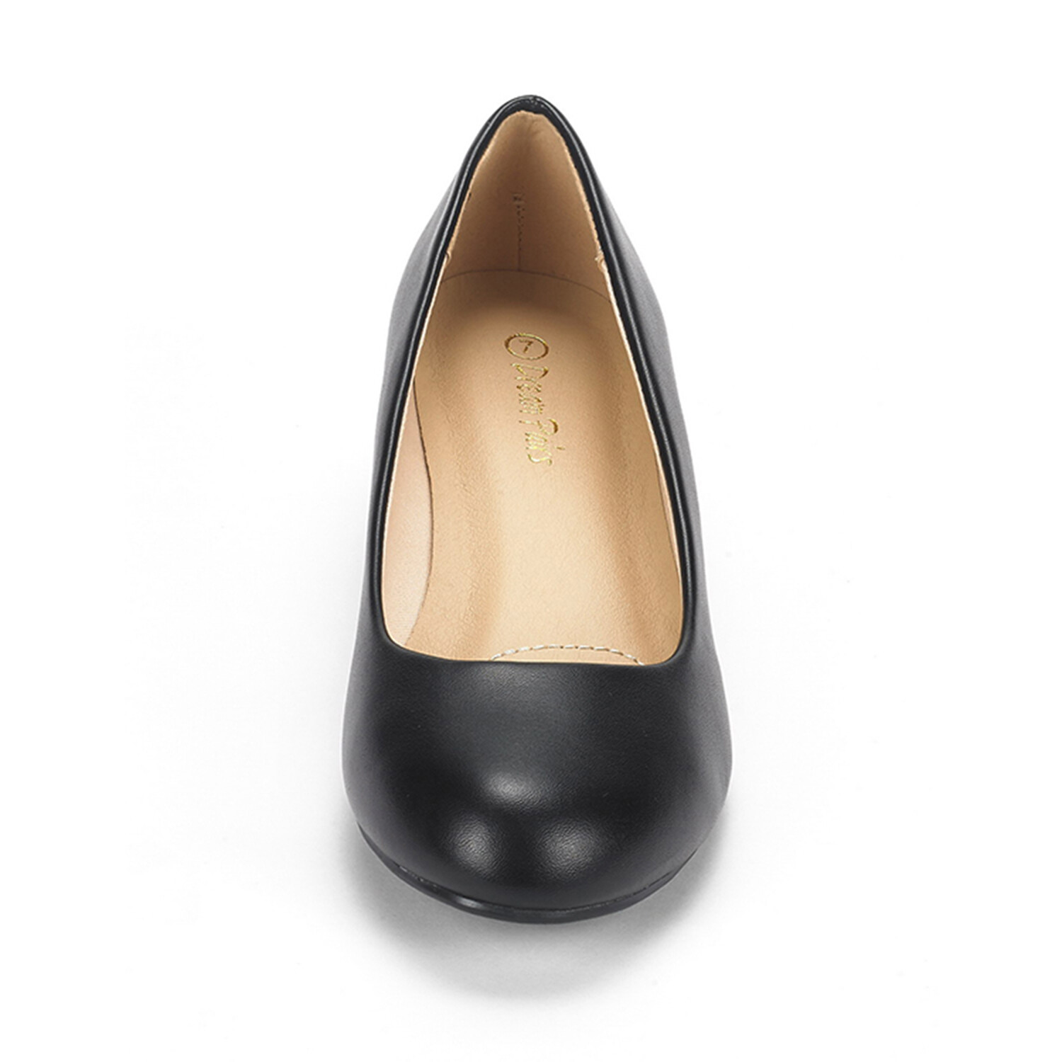 Womens Slip On Pump Shoes Low Wedge Heel Round Toe Comfort Work Dress Shoes