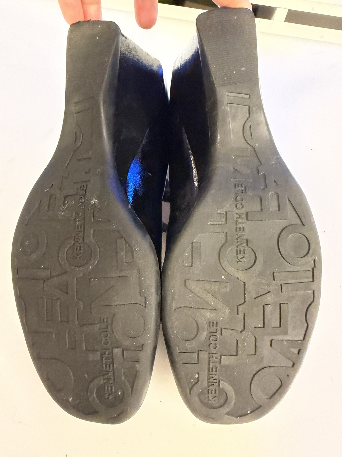 Reaction Kenneth Cole Black Patent Leather Mary Jane Wedge Heels | Comfort Shoes