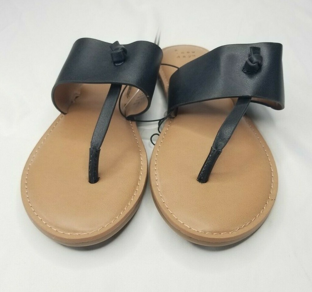 A New Day – Women’s Faux Leather Slide Sandals Size 8.5 – Black – NWT