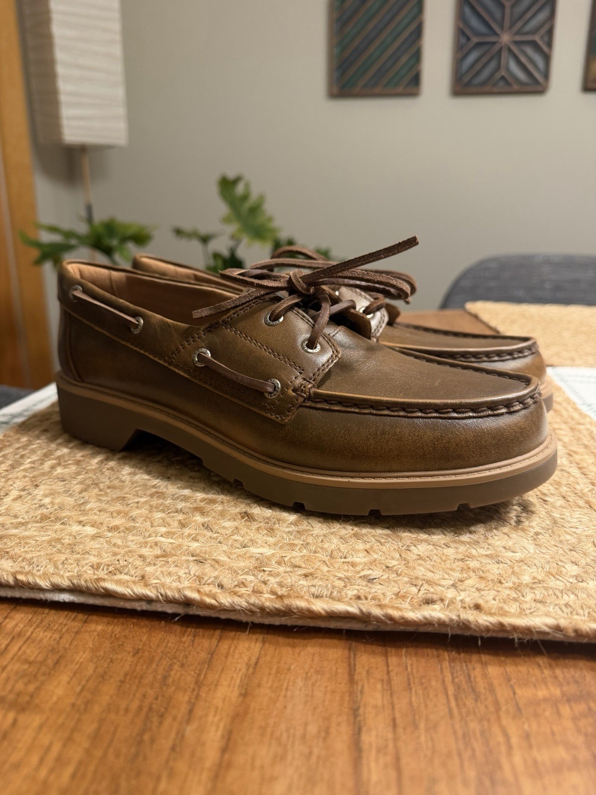 New Women’s Sperry Wells Boat Shoes Sz 10 Brown Leather Plush Step
