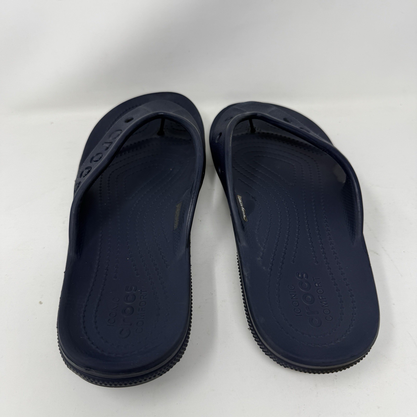 Crocs Baya Flip Flops Sandals Dark Blue Womens 9 / Mens 11 Thongs Shoe