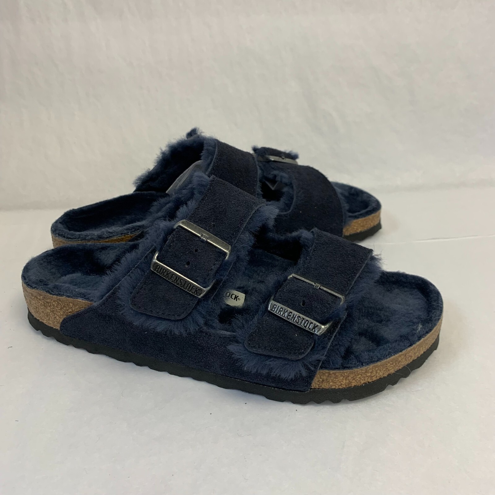 Birkenstock New with Box Arizona Shearling Midnight Suede Narrow – Select Size