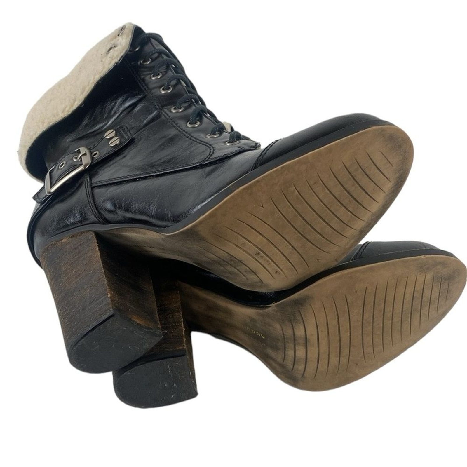 Chinese Laundry Bravery Black Sherpa Lined Booties Sz 9.5