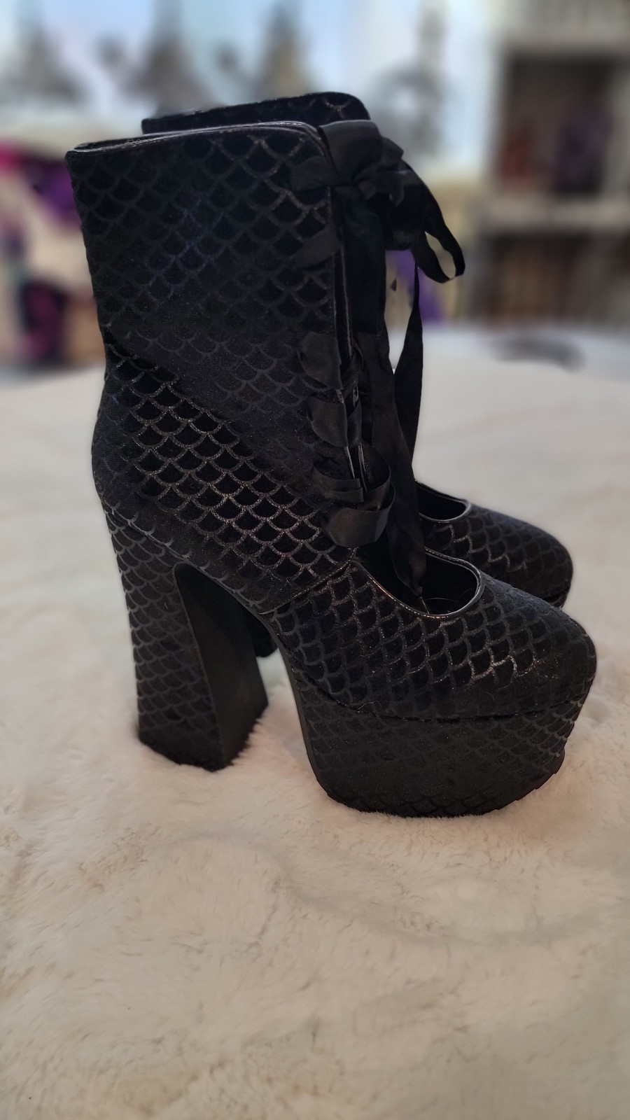 Killstar Buried At Sea Siren Mermaid Black Platforms RARE HTF Size 10