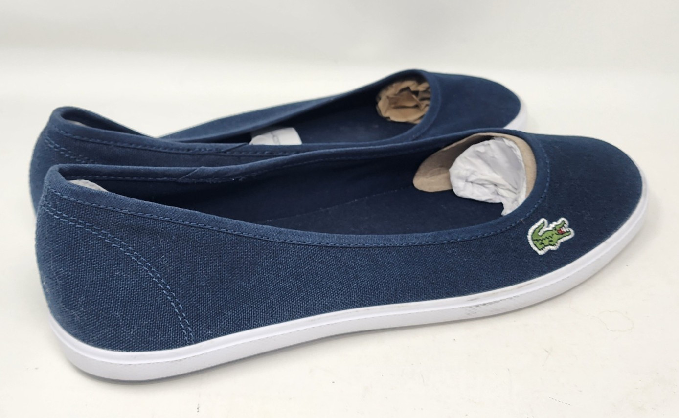 Lacoste Sport Marthe Ballet Flats Shoe Women’s 10 Slip On Navy Canvas Preppy