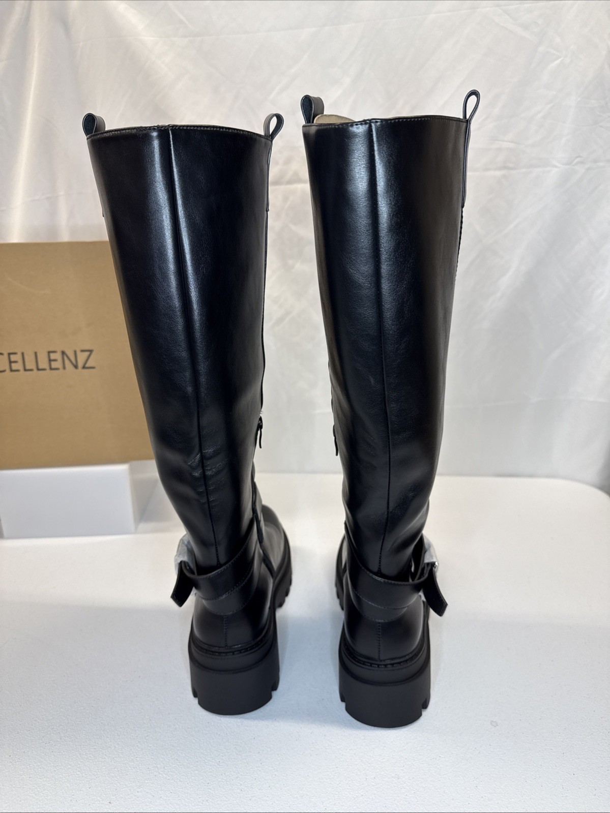 Cellenz Women’s Knee High Boots: 2.6 Inch Platform Round Toe Boot Black Size 7